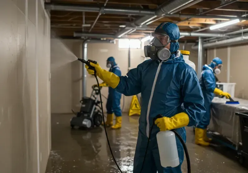 Basement Sanitization and Antimicrobial Treatment process in West Dundee, IL